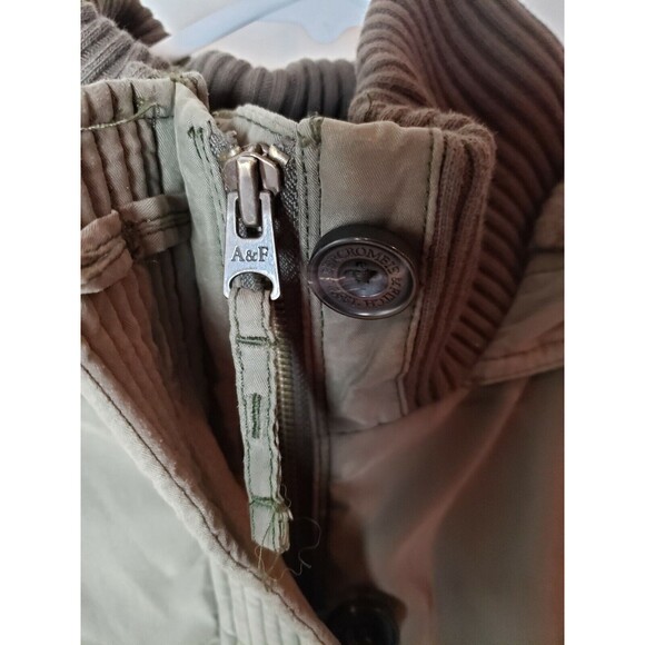 Abercrombie & Fitch 3-in-1 Olive Utility Parka Jacket Sherpa Lined Fur Hood Coat - Picture 5 of 12